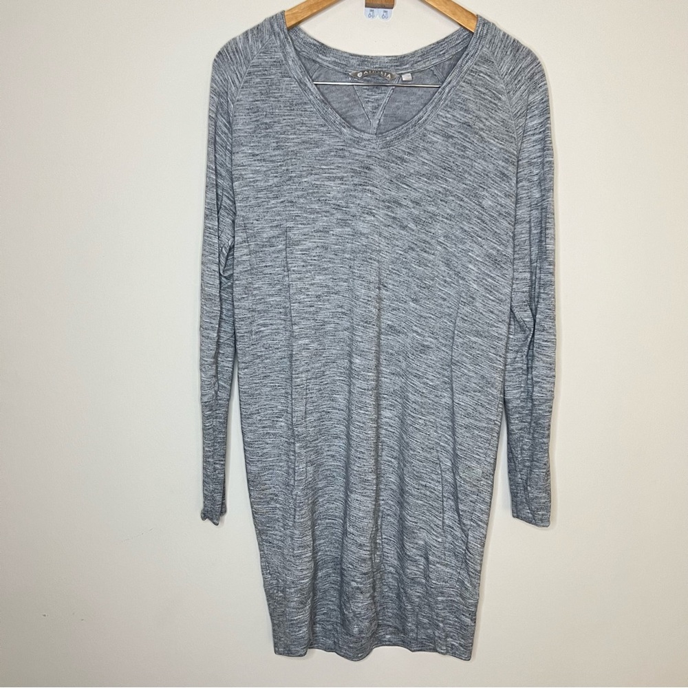 Athleta Heathered Grey Modal Long Sleeve Dress Size Medium